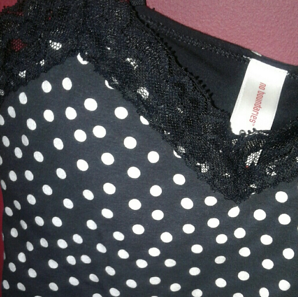 Black & White Polka Dot Lace Cami♡♡ - Picture 2 of 5